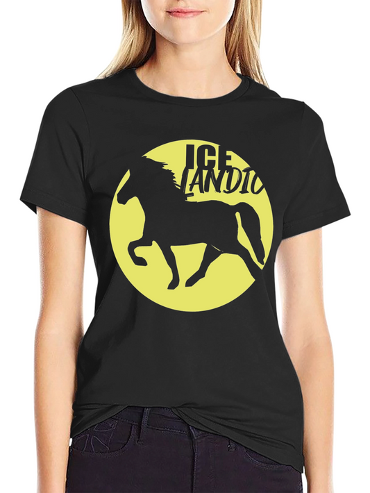 Icelandic Horse Graphic Tee - Black Unisex T-Shirt