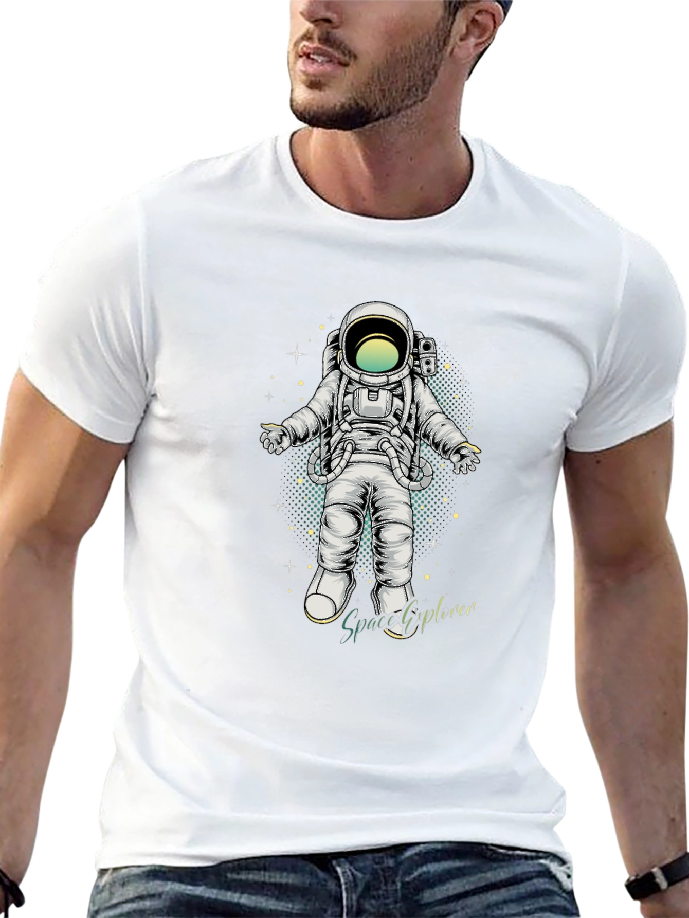 Space Explorer Graphic T-Shirt - Cool Astronaut Design