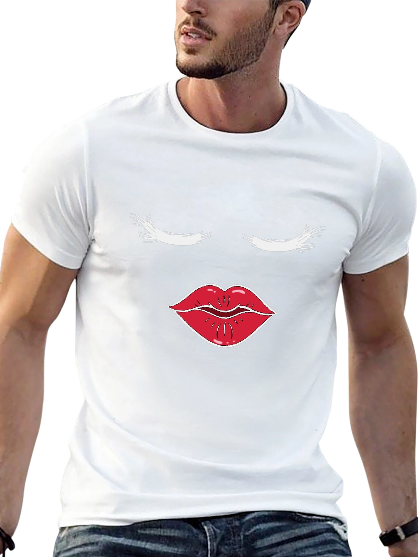 Glam Face Graphic Tee - Stylish Cotton T-Shirt