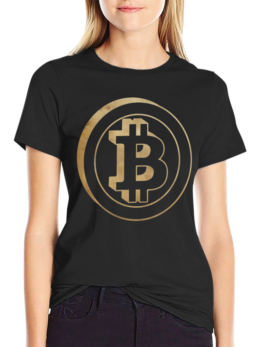Bitcoin Crypto Gold Logo Black Tee