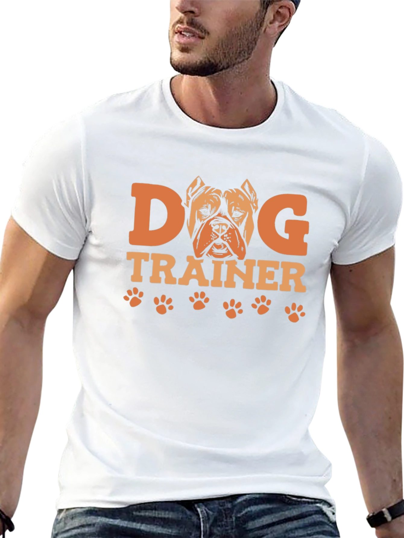 Dog Trainer Graphic Tee - Pitbull Paw Print Design