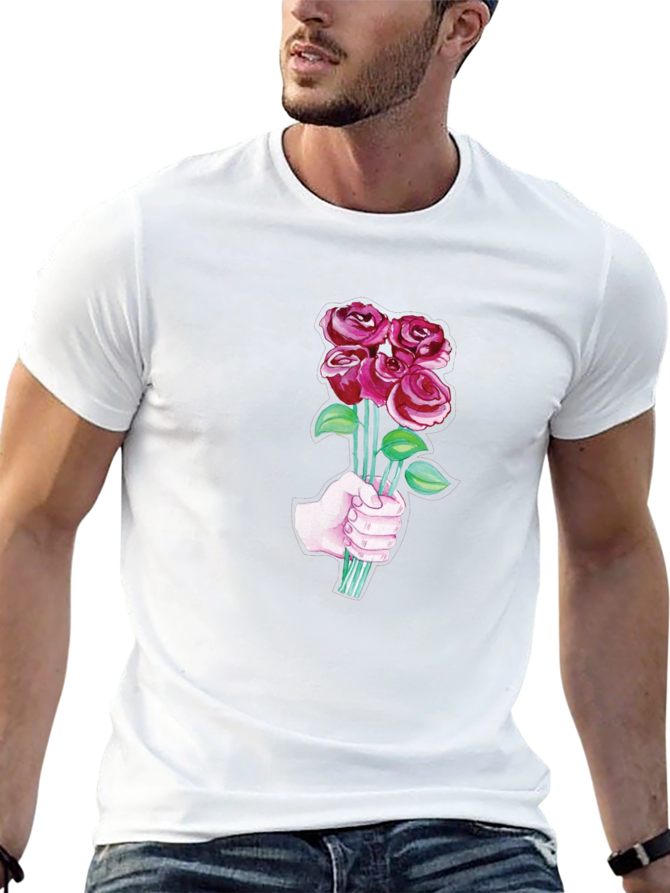 Roses Bouquet T-Shirt - Stylish Graphic Tee