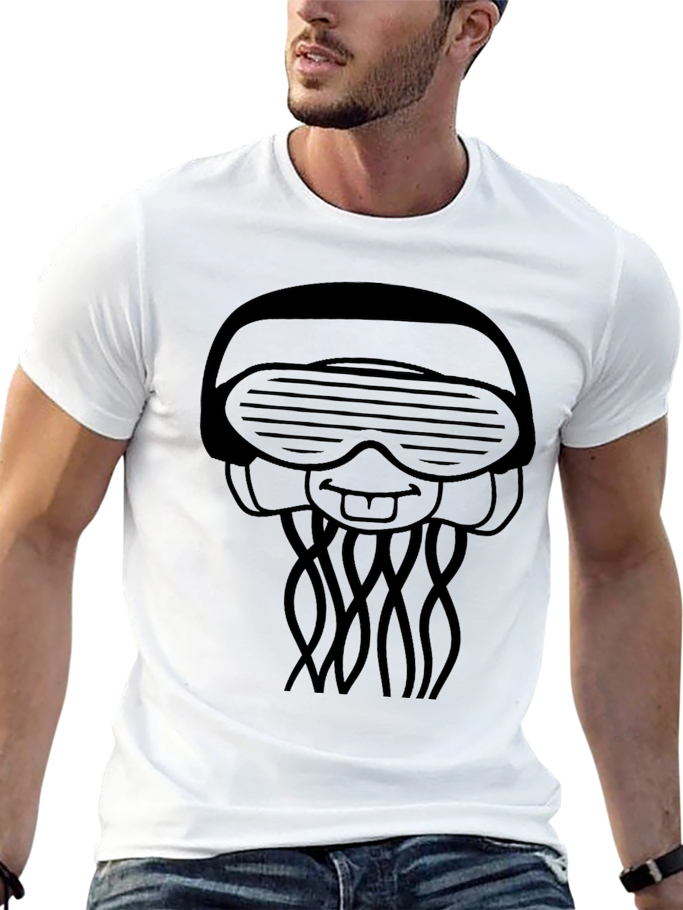 Cool Jellyfish Graphic Tee - Black
