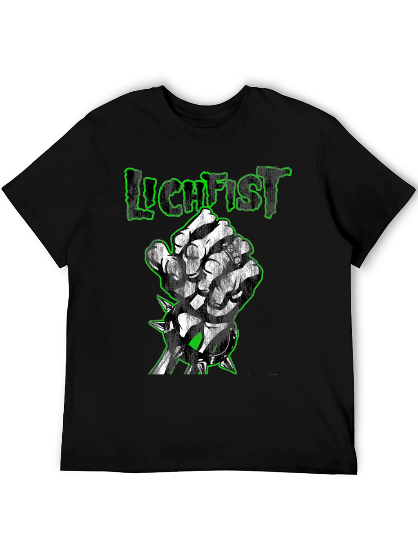 Lichfist Graphic Tee - Black Cotton Skeleton Hand T-Shirt