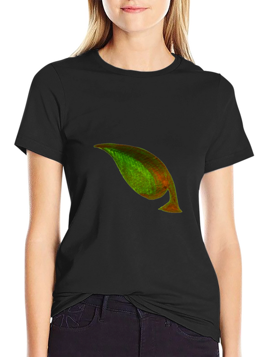 Mens Black T-Shirt with Unique Abstract Leaf Design