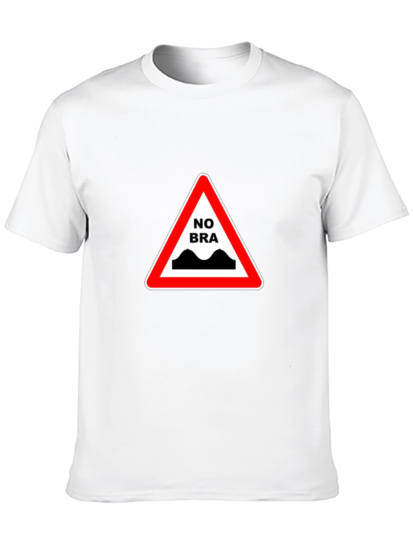 No Bra Ahead T-Shirt - Funny Novelty Tee