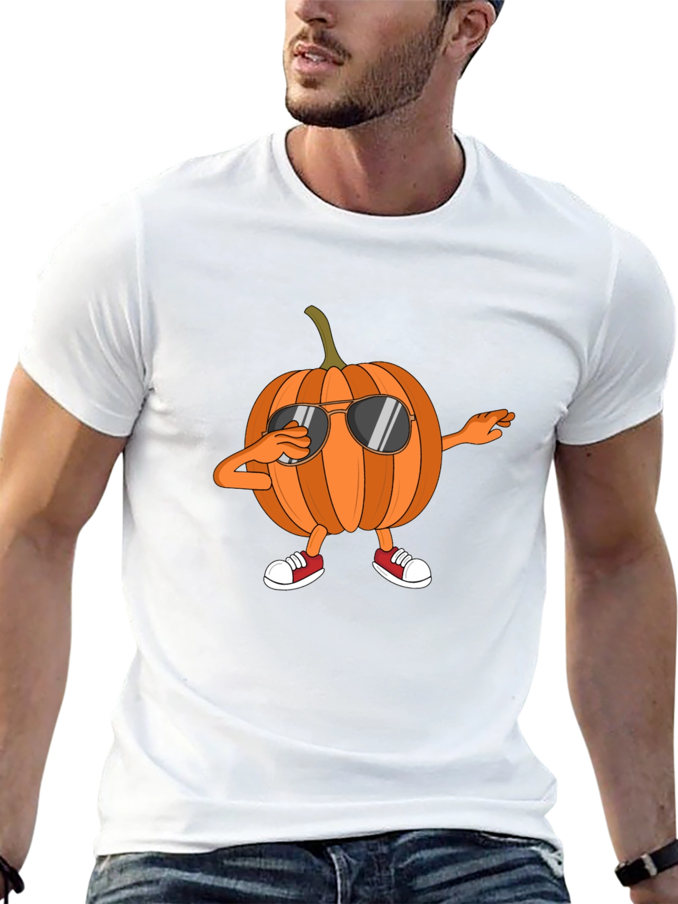Dabbing Pumpkin Black Graphic Tee