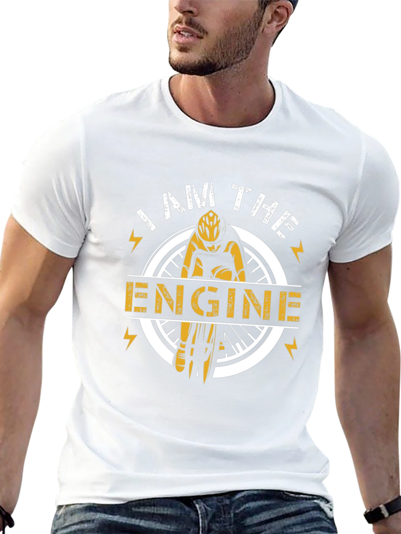 I AM THE ENGINE Cyclist Graphic T-Shirt