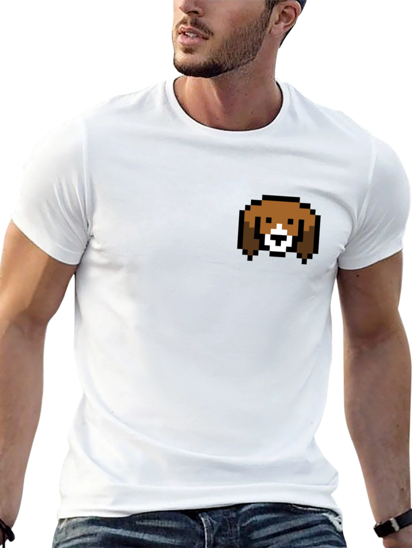 Pixel Dog Graphic Tee - Cute Pet Lover Shirt