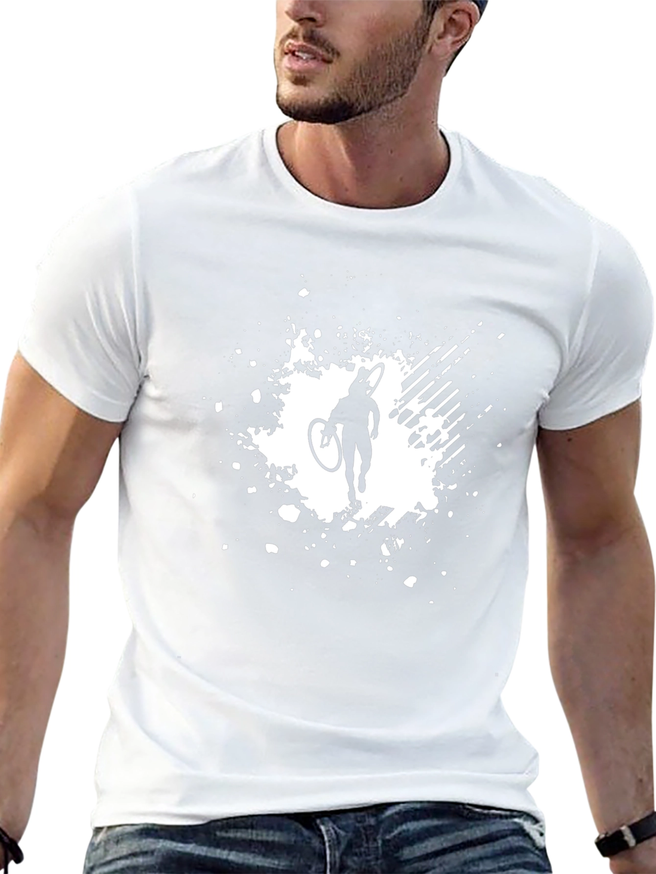 Cyclist Graphic Tee - Black Cotton T-Shirt