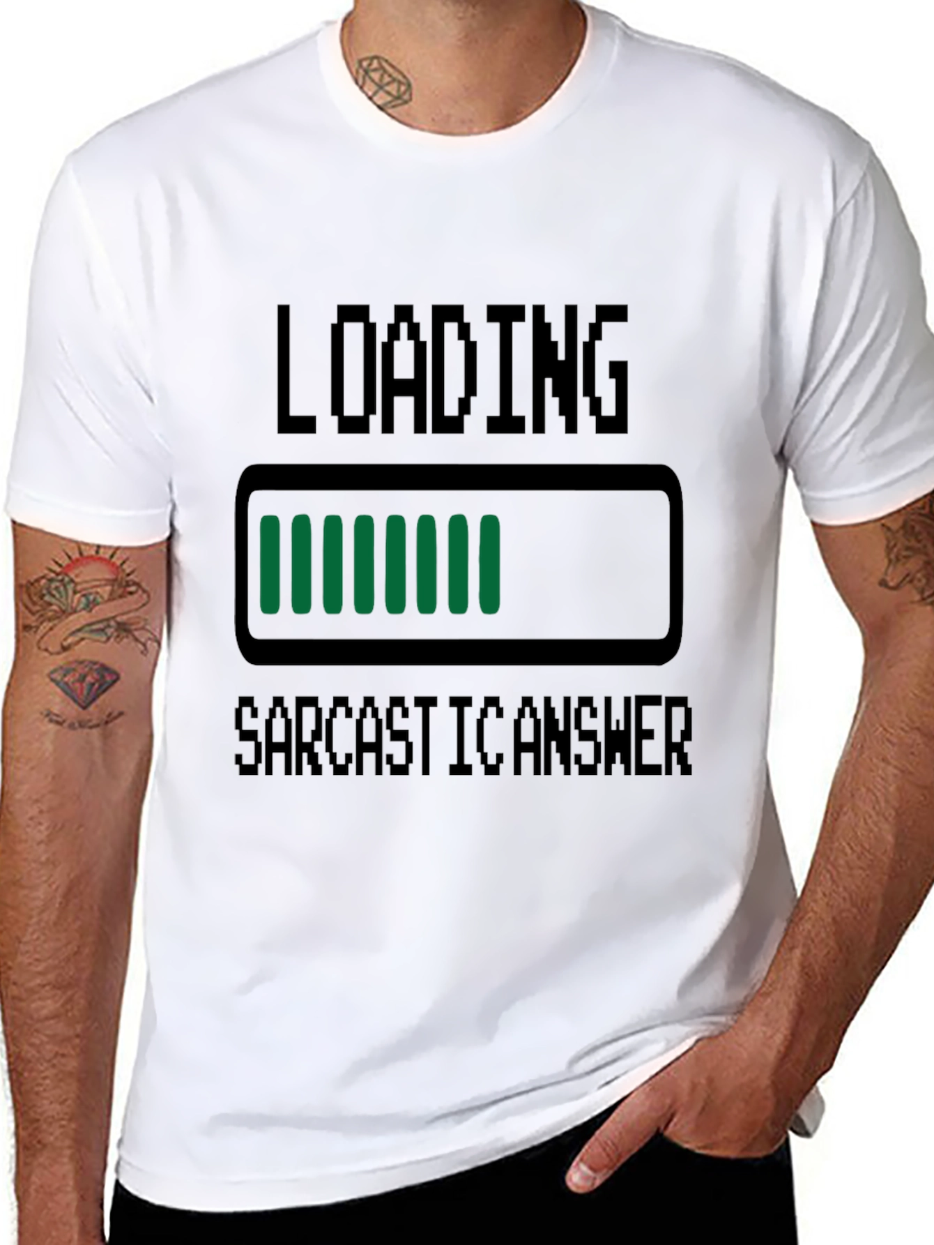 Sarcastic Answer Loading T-Shirt Funny Graphic Tee