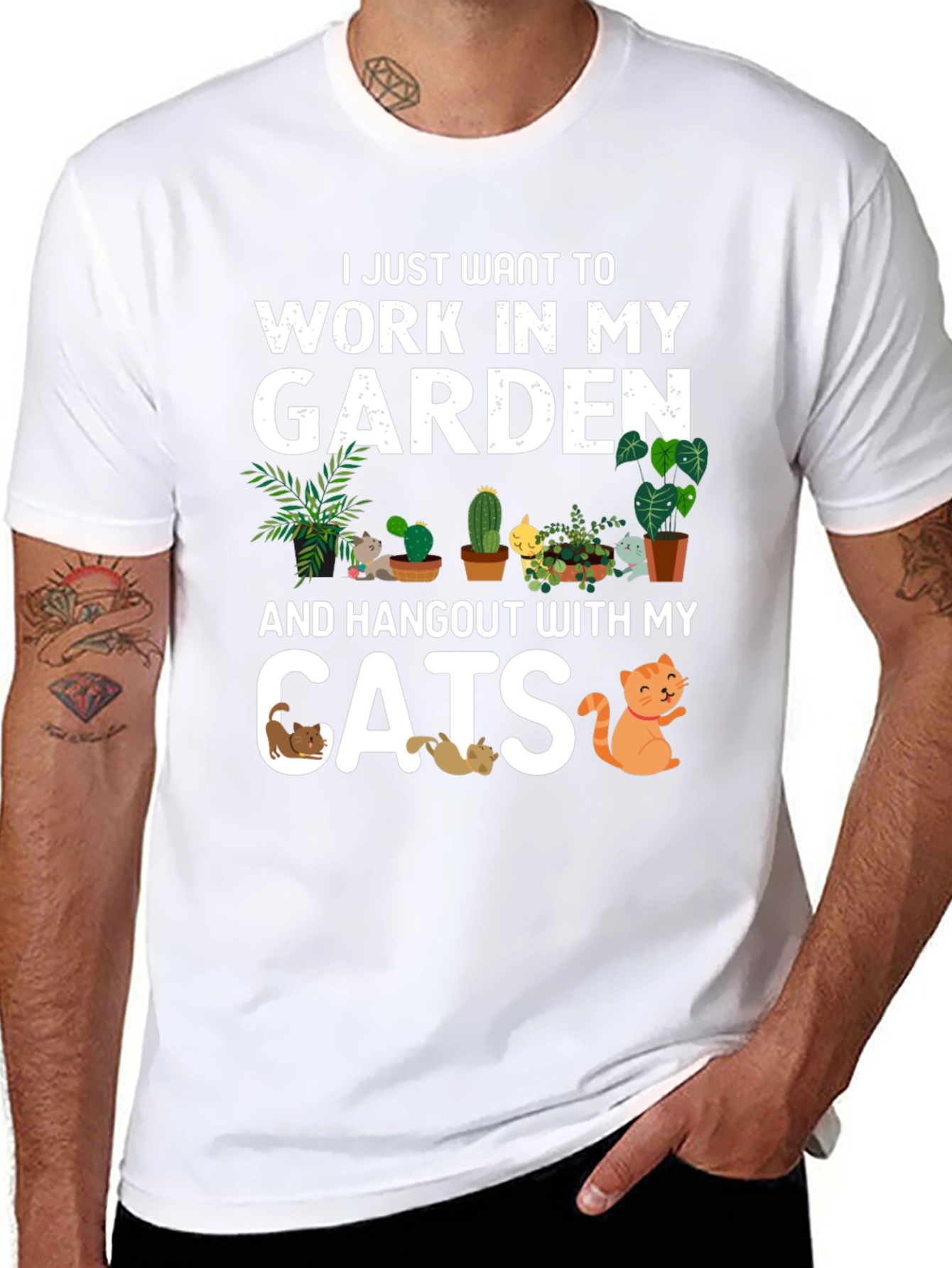 Work in My Garden Cats T-Shirt