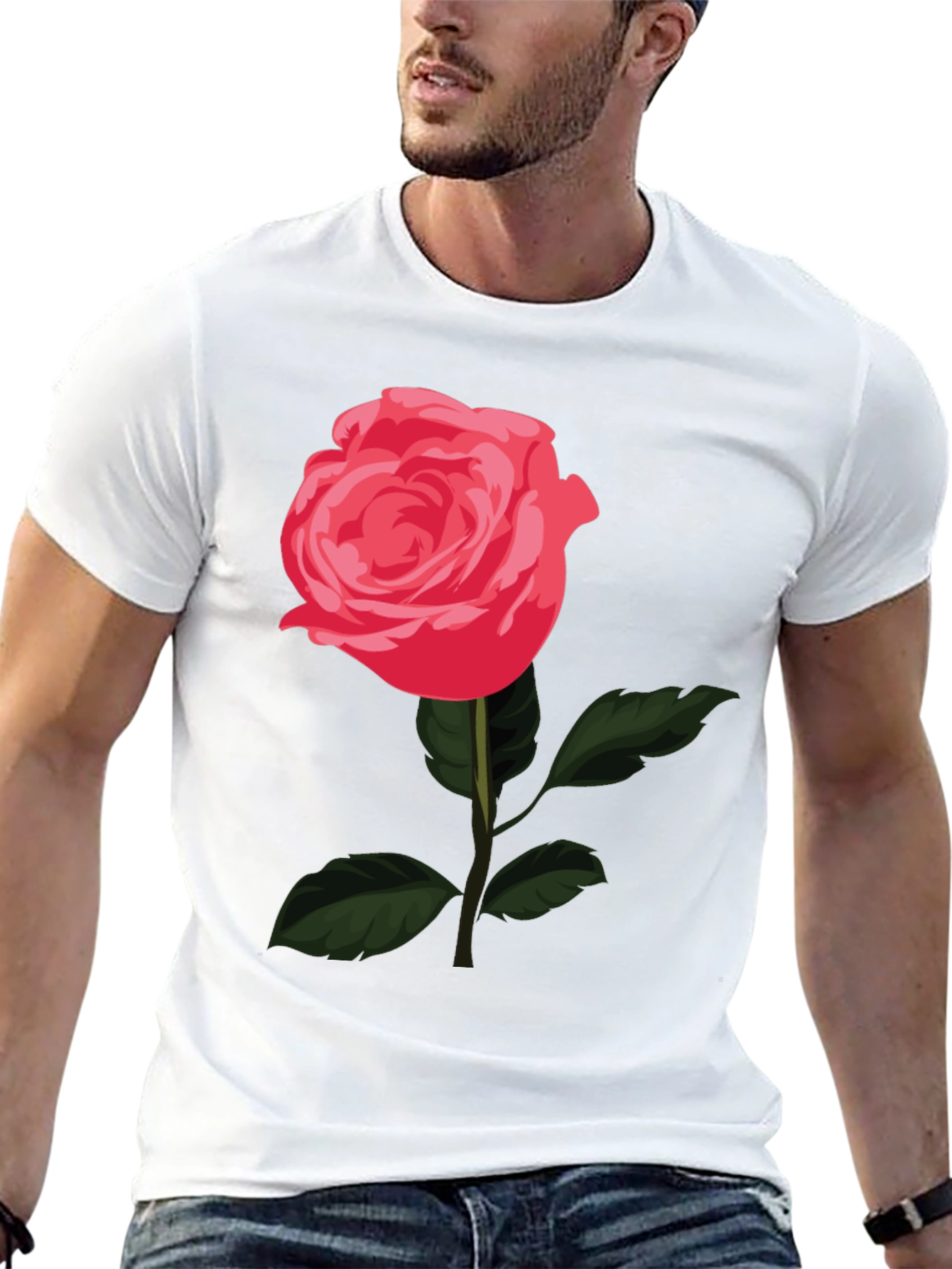 Rose Graphic T-Shirt - Stylish Black Tee