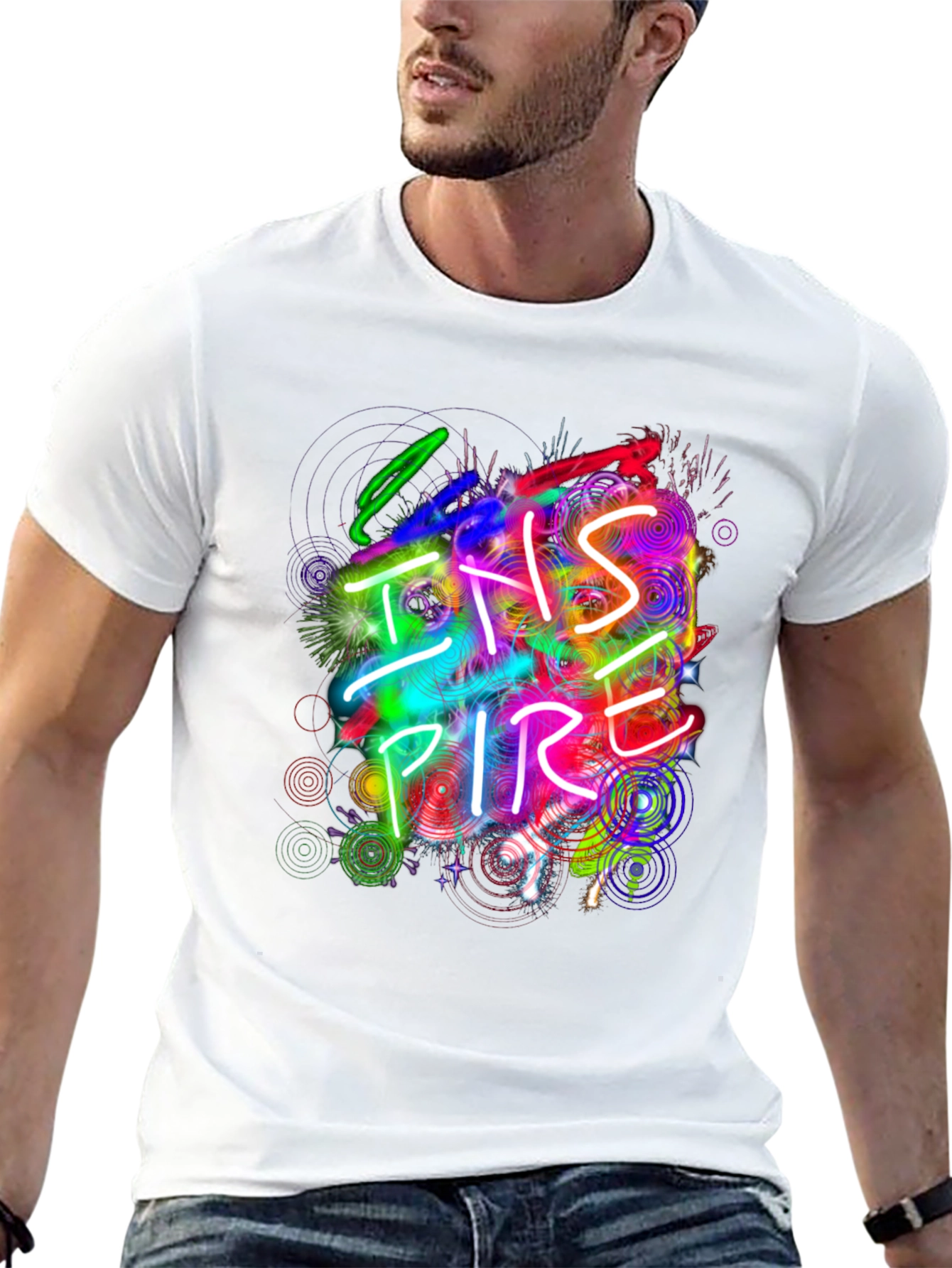 Inspire Graphic Print Black T-Shirt
