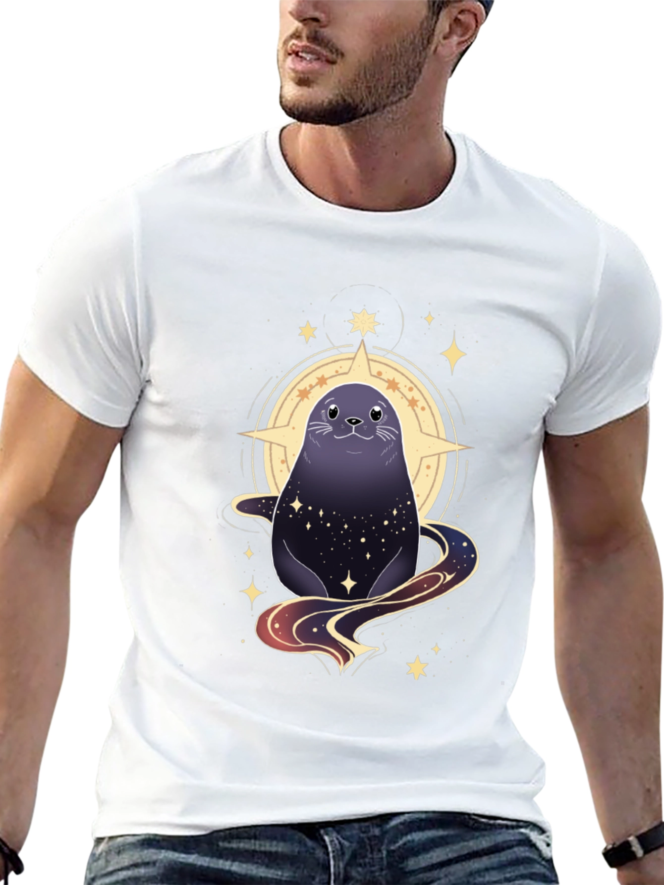 Cosmic Seal Graphic Tee - Black