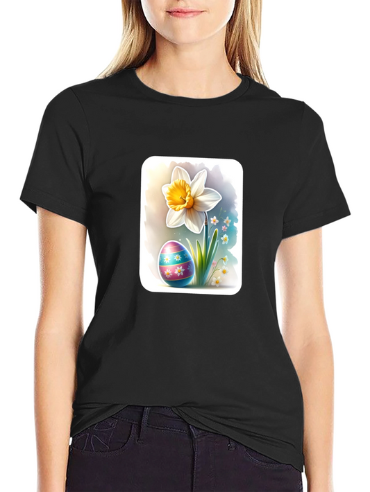 Easter Egg & Daffodil Graphic T-Shirt