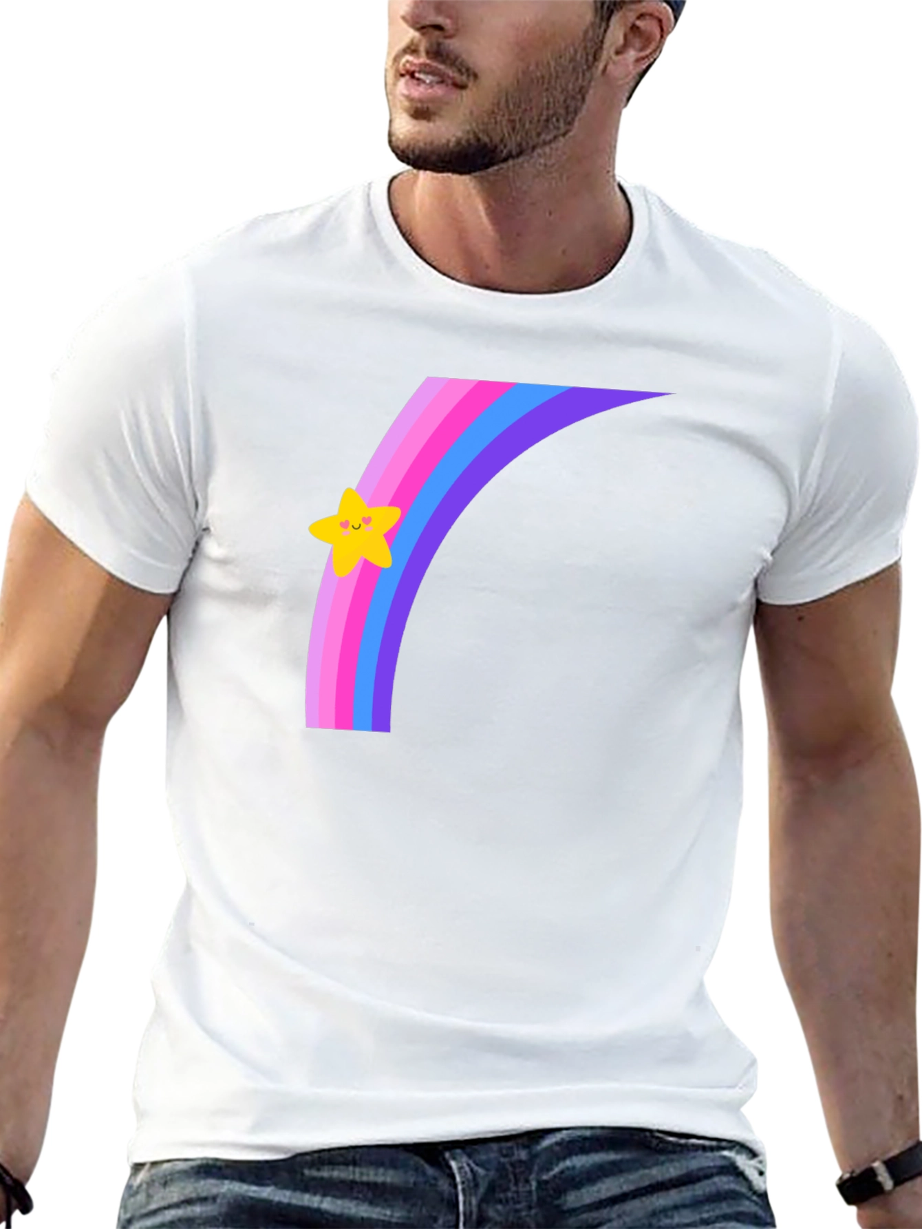 Rainbow Star Graphic Tee - Cute & Fun!