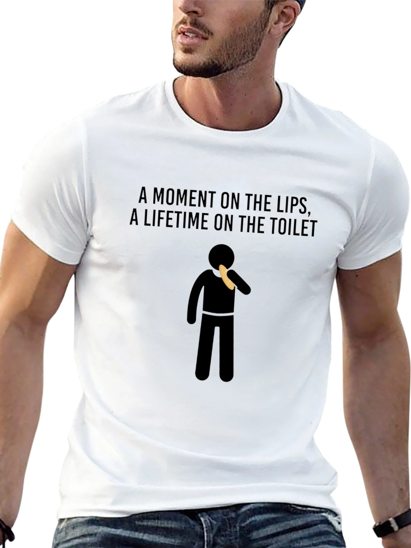 Humorous A Moment on the Lips Graphic Tee