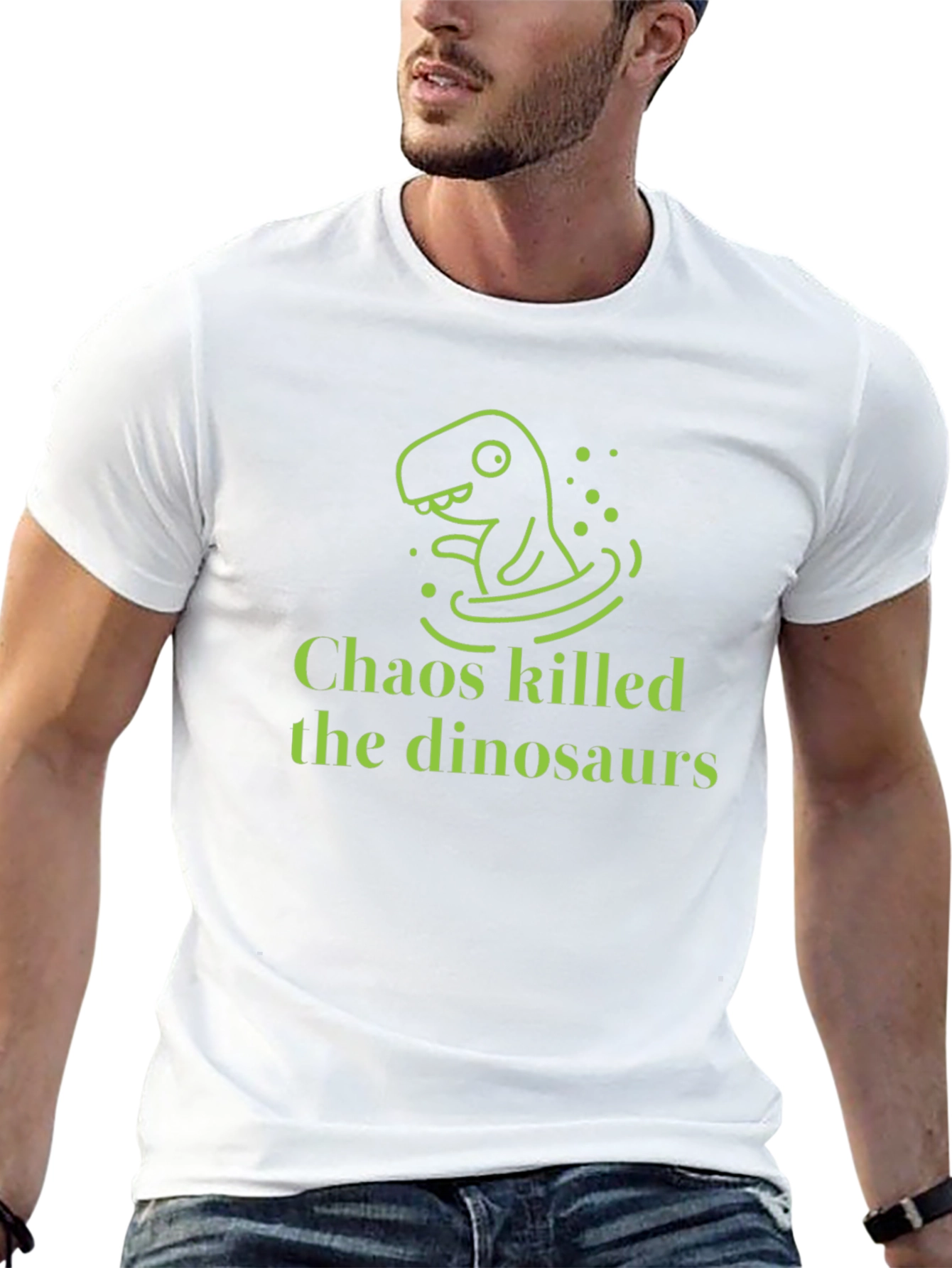 Chaos Killed the Dinosaurs Black Graphic Tee
