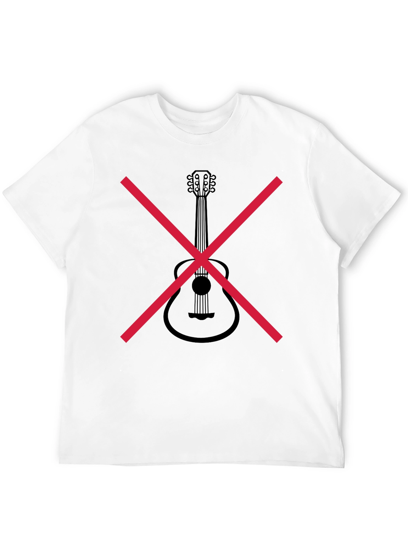 No Guitar Tee - Black Crew Neck T-Shirt