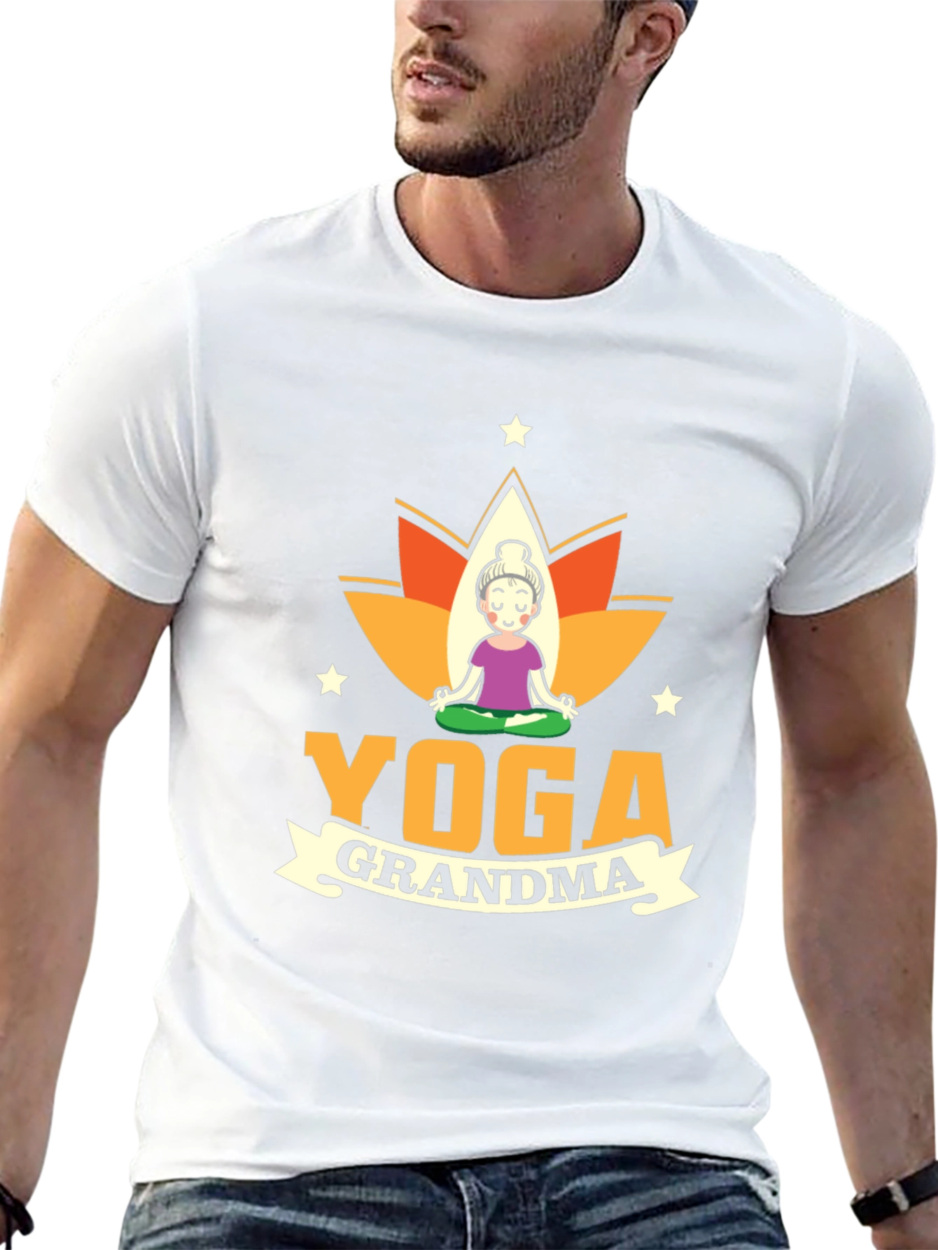 Yoga Grandma Black T-Shirt