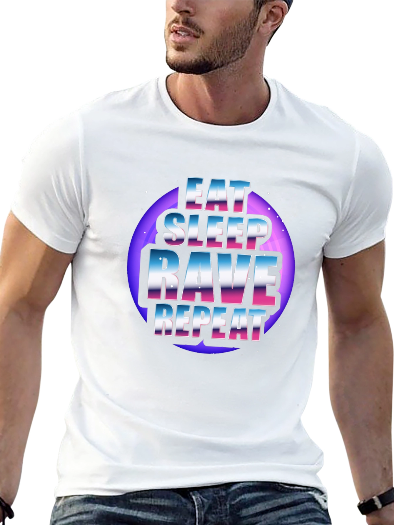 Eat Sleep Rave Repeat Graphic T-Shirt