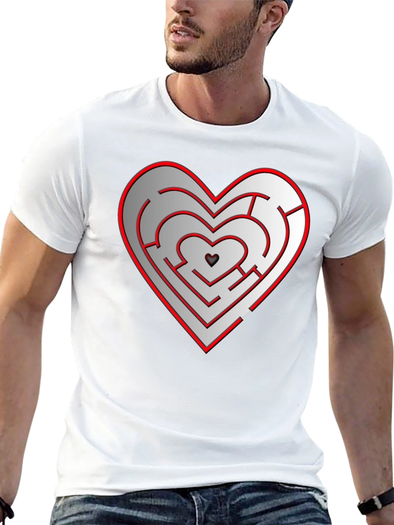 Heart Maze T-Shirt - Solve the Puzzle of Love!