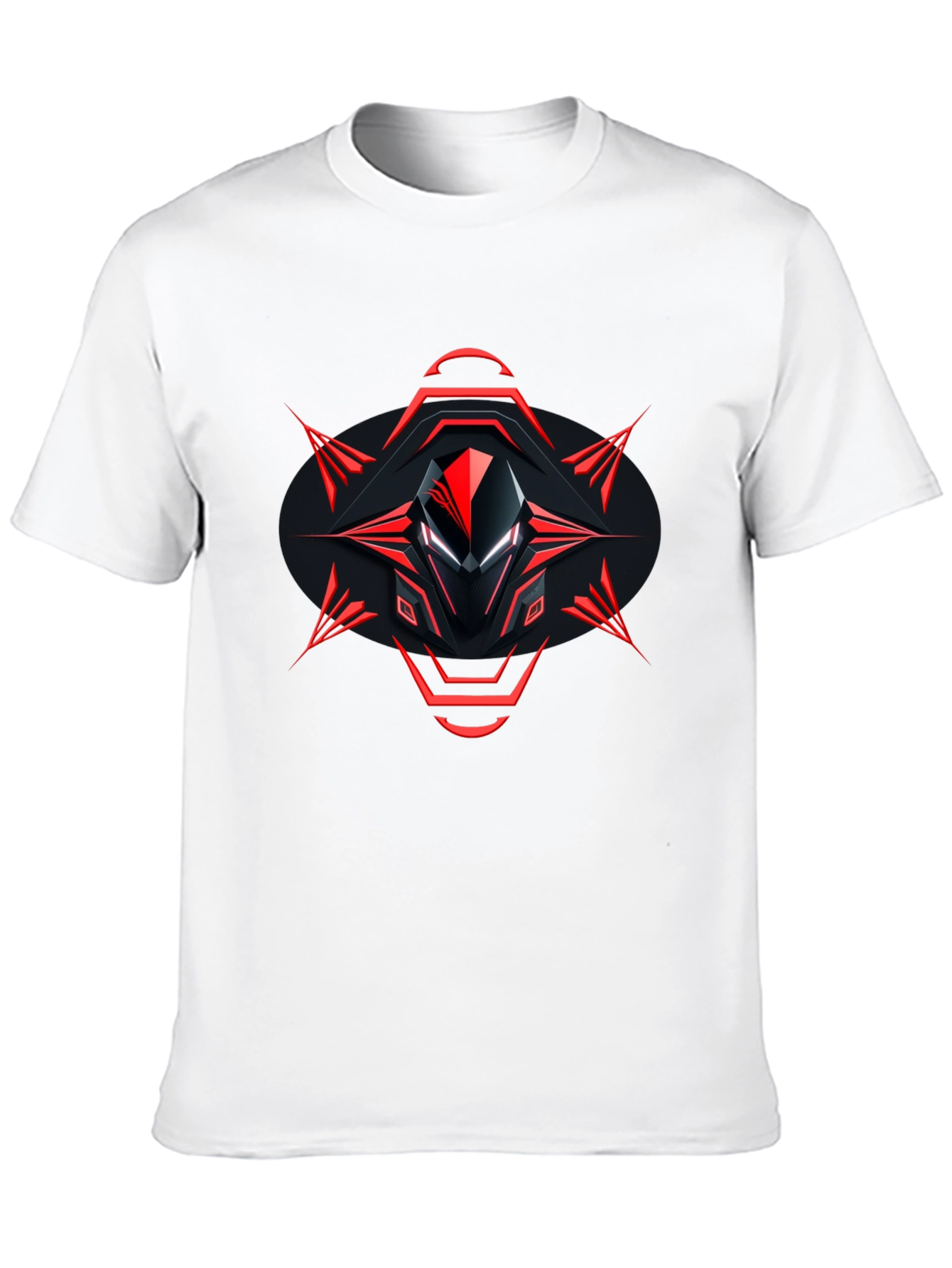 Edgy Graphic Tee - Red & Black Abstract Design
