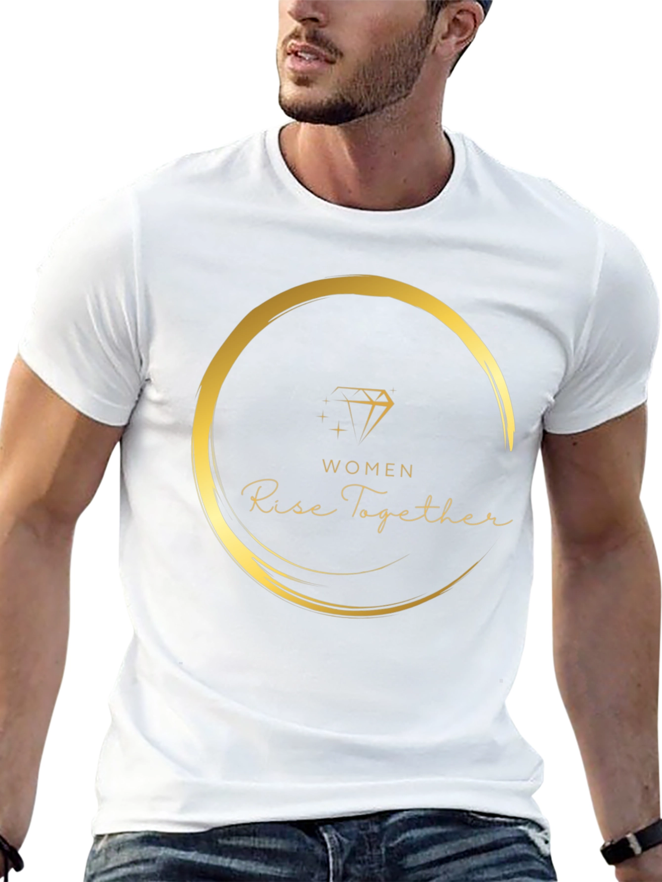 Women Rise Together Black Graphic Tee