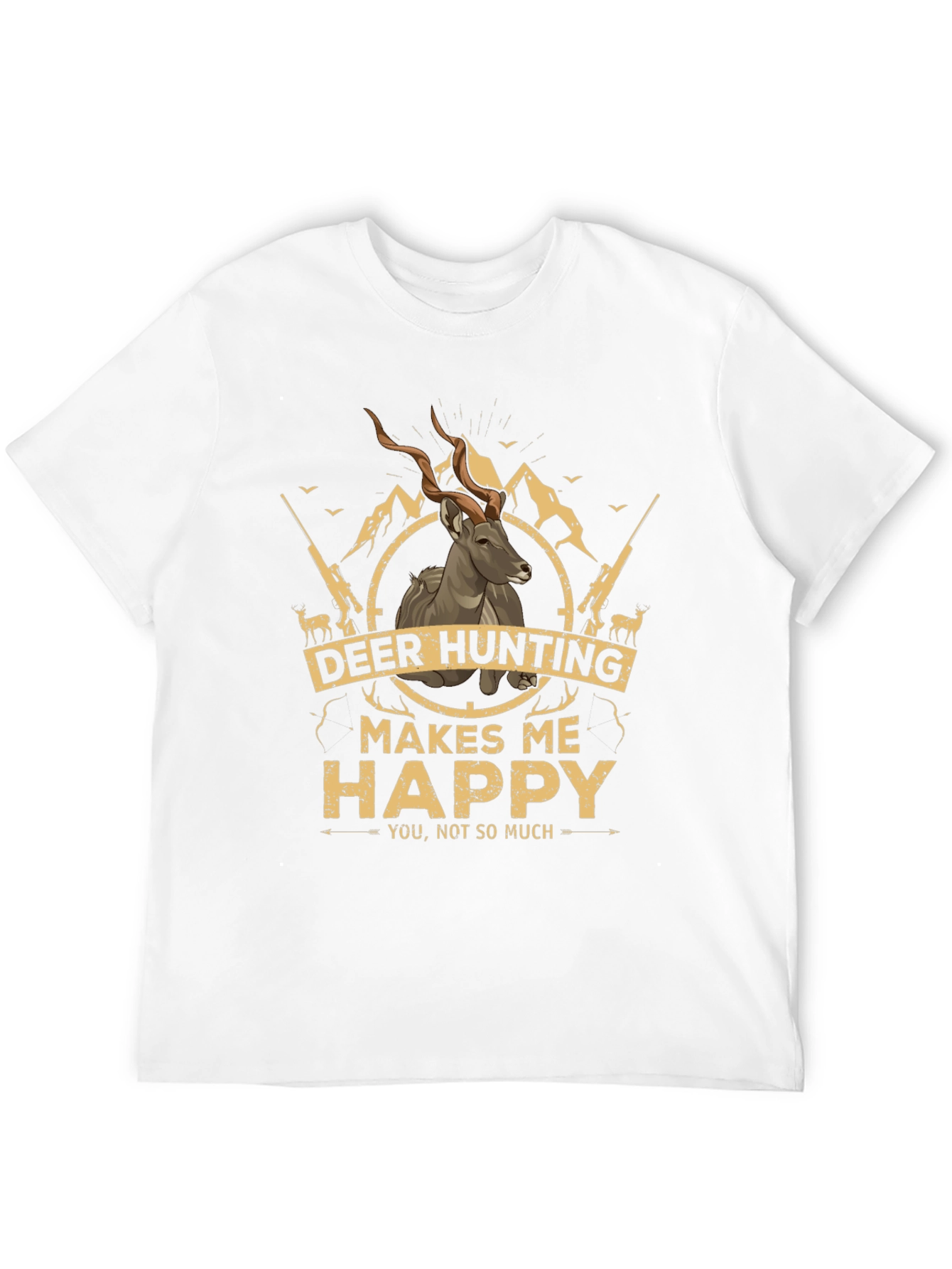 Deer Hunting Makes Me Happy Graphic T-Shirt
