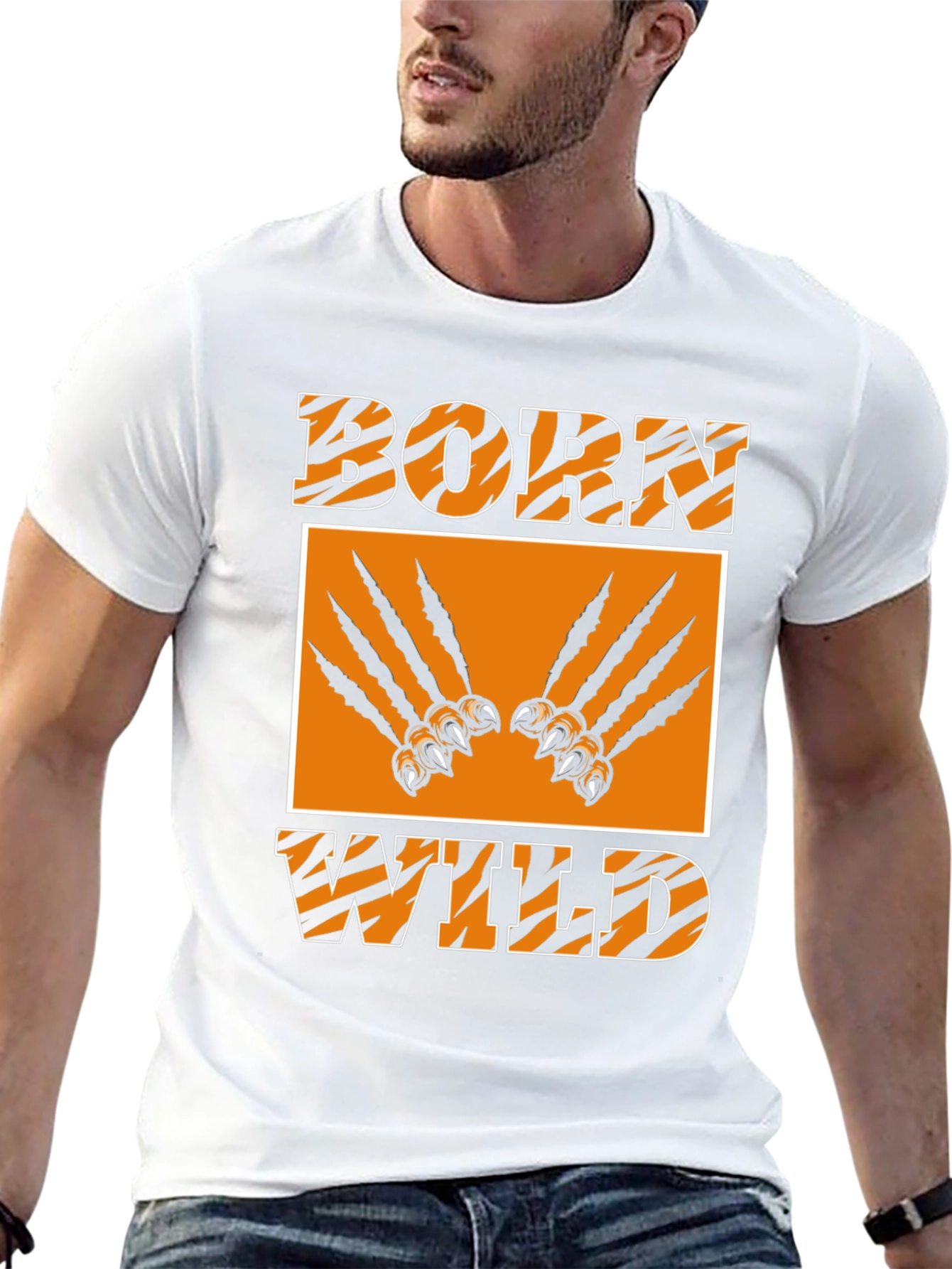 Born Wild Graphic Tee - Tiger Stripes