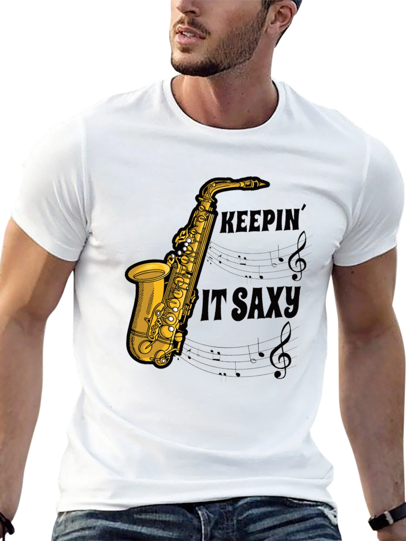 Keepin it Saxy Mens Graphic T-Shirt