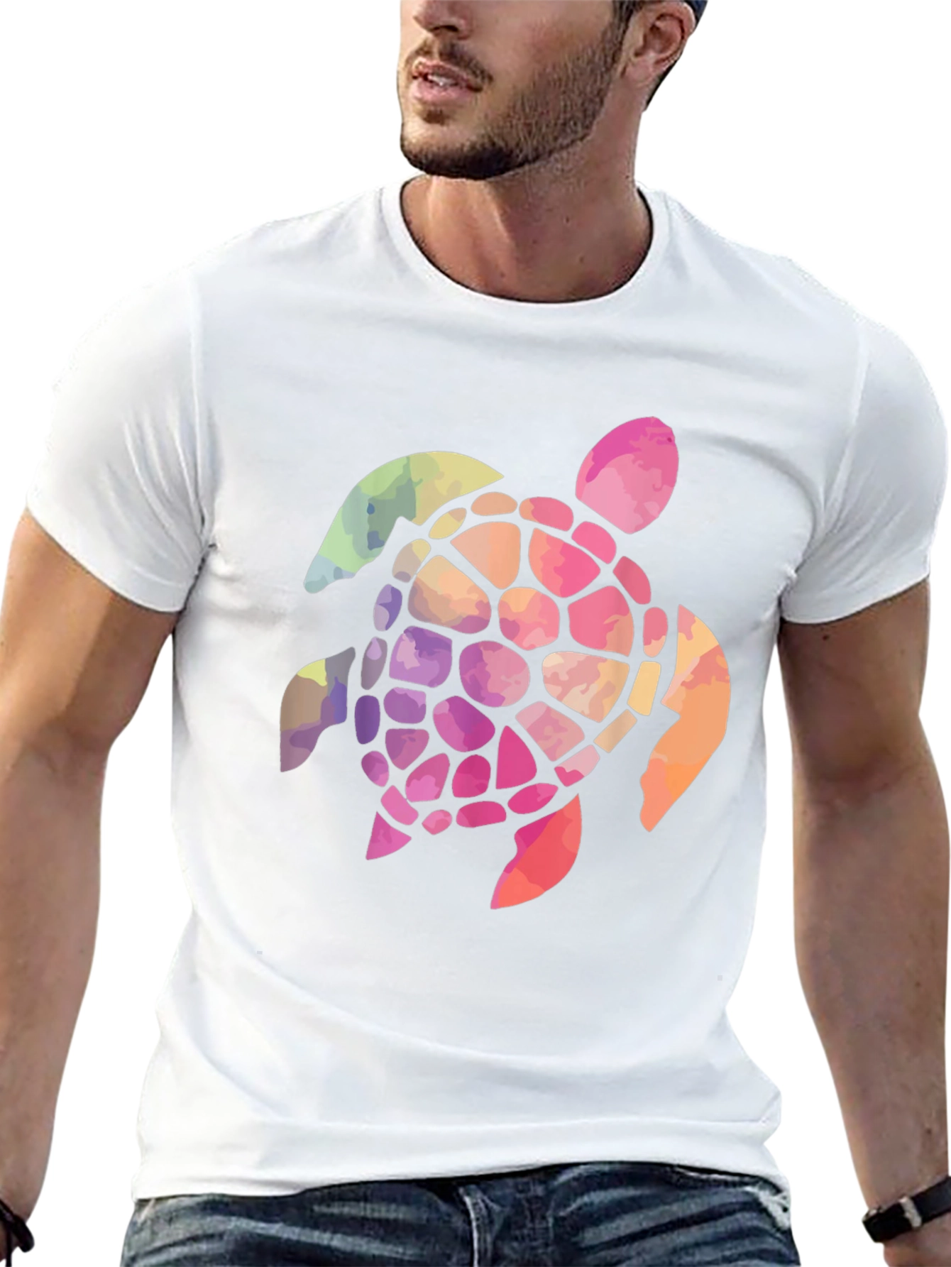 Rainbow Turtle Graphic T-Shirt
