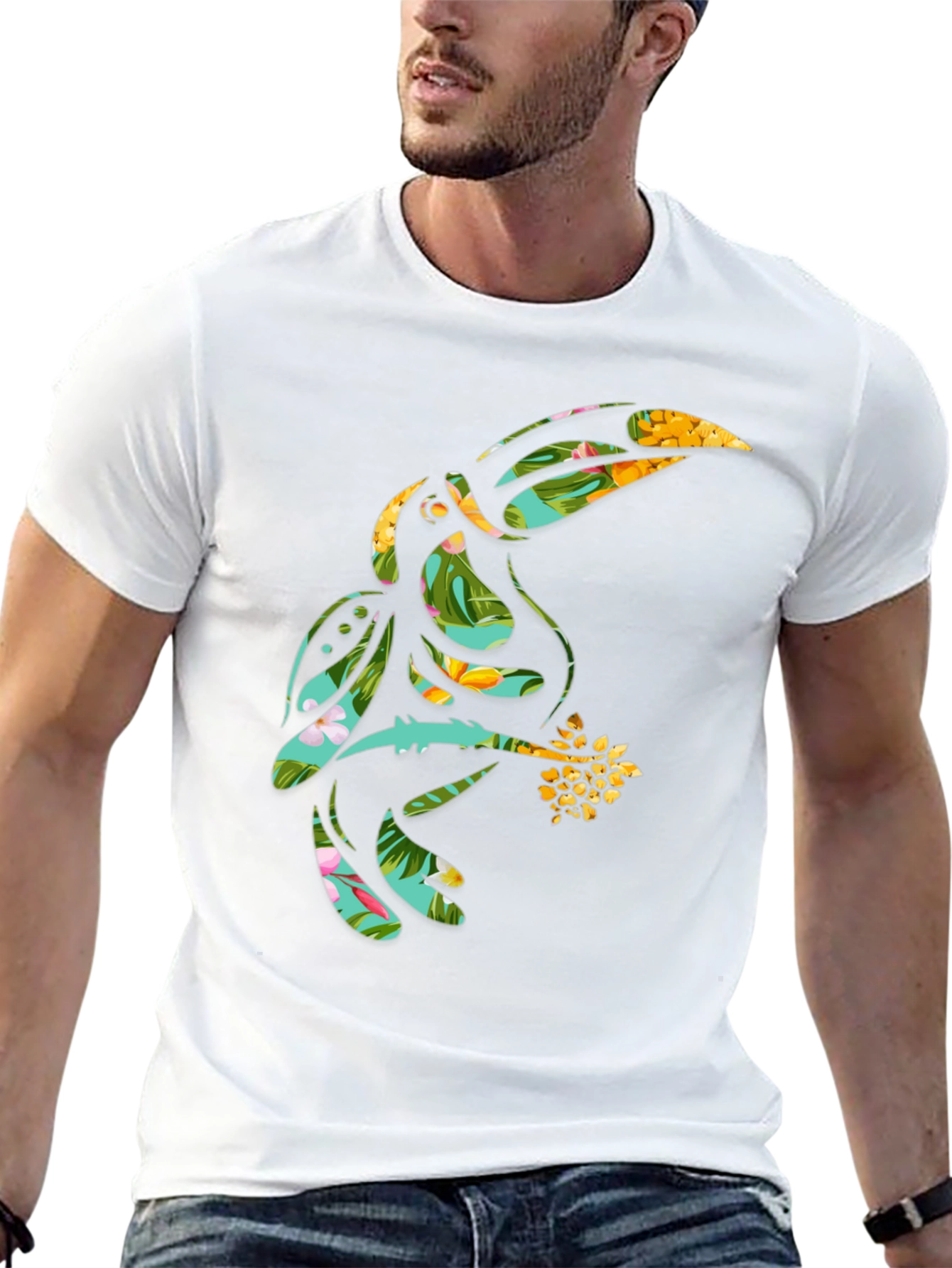 Tropical Toucan Graphic Tee - Black