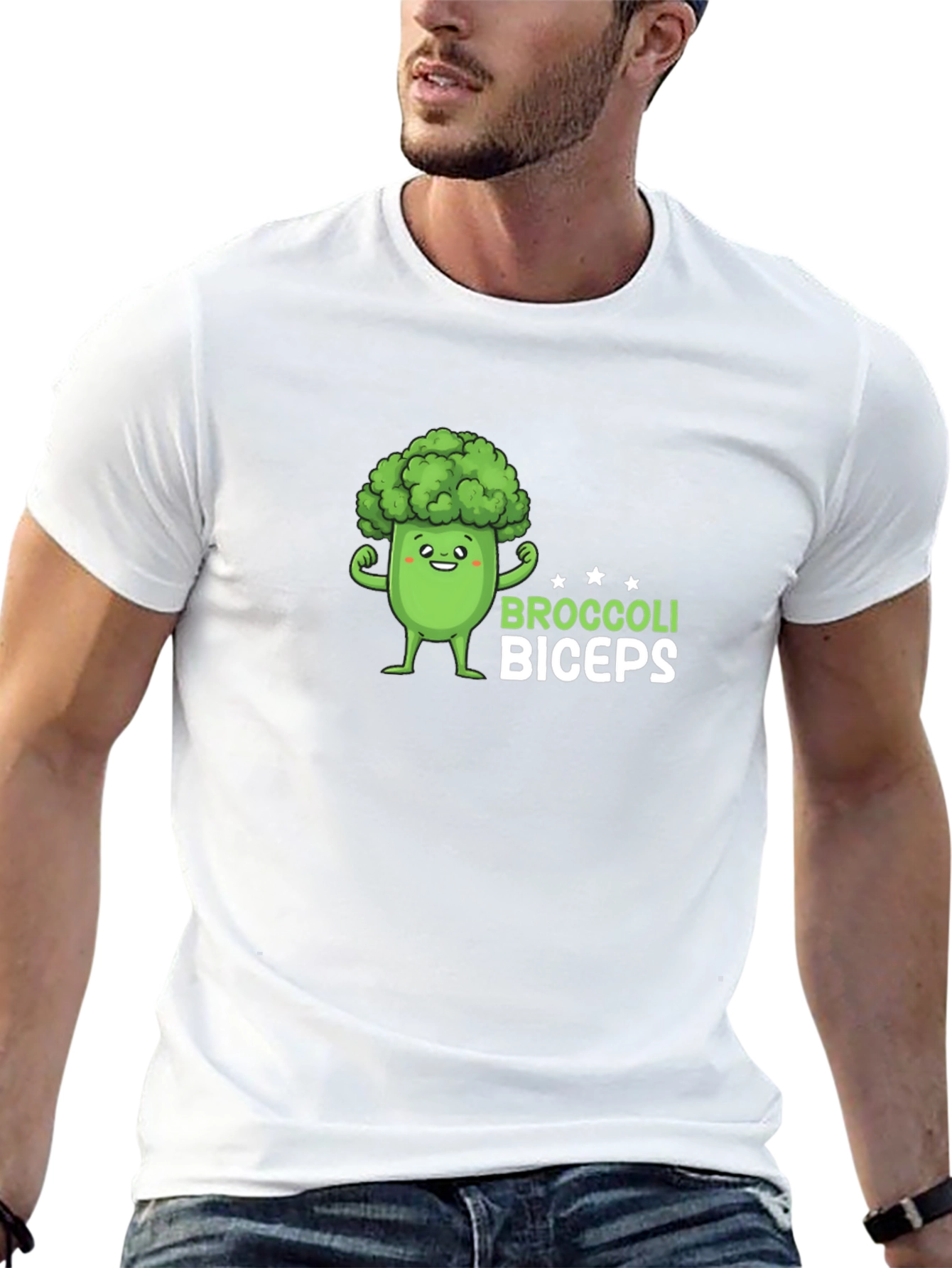 Broccoli Biceps Black T-Shirt - Funny Gym Tee