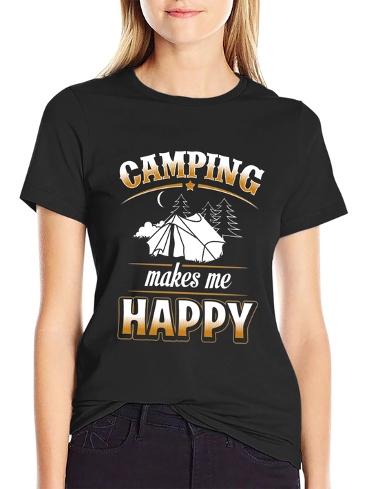 Camping Makes Me Happy Graphic T-Shirt