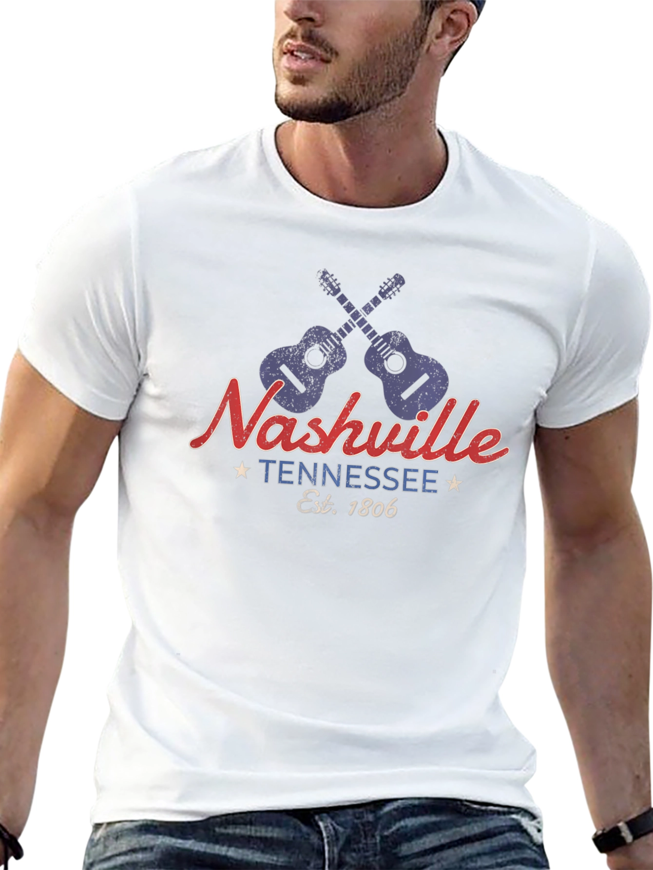 Nashville Tennessee Guitar Graphic Tee