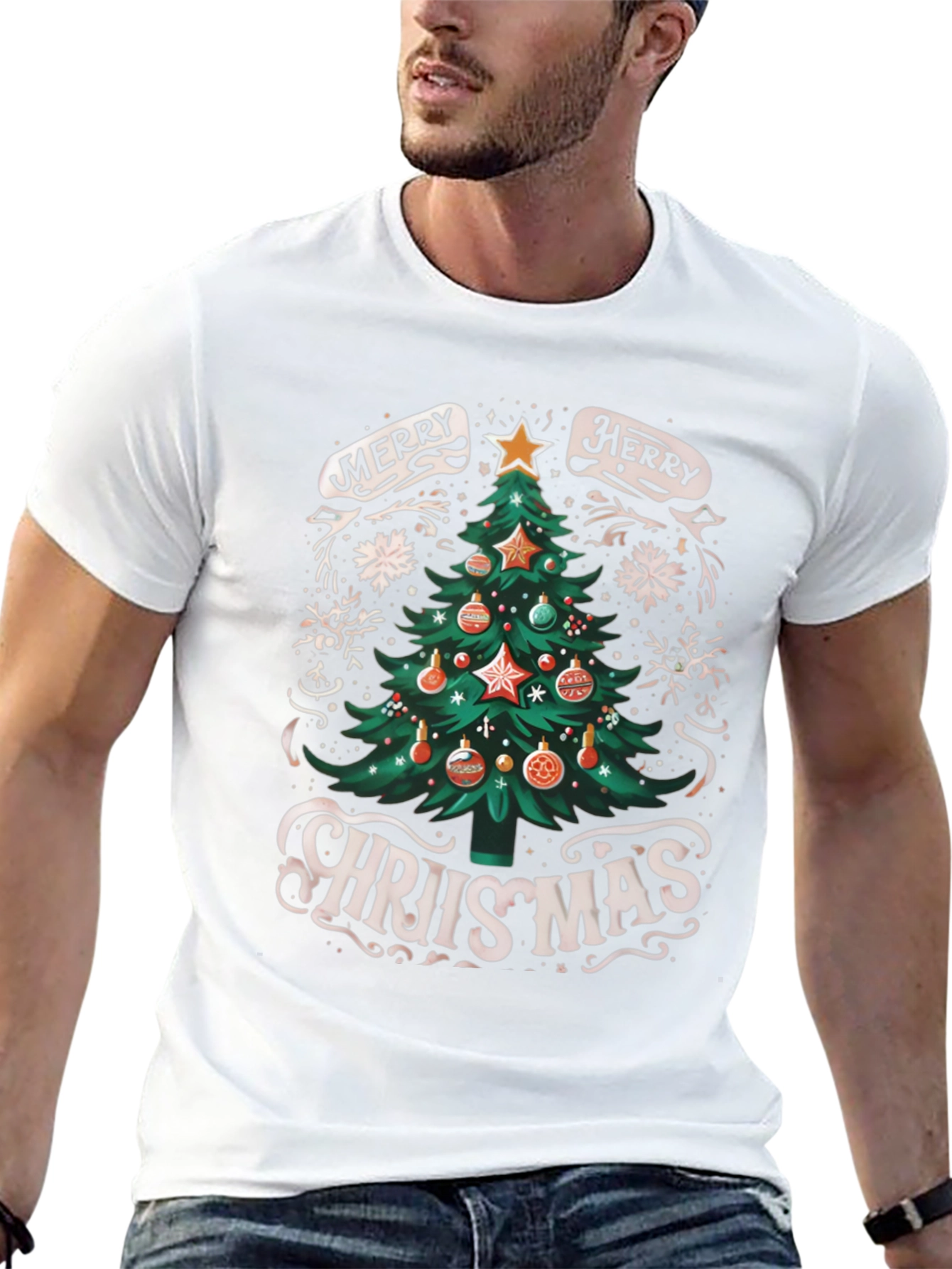 Merry Christmas Tree Graphic Tee