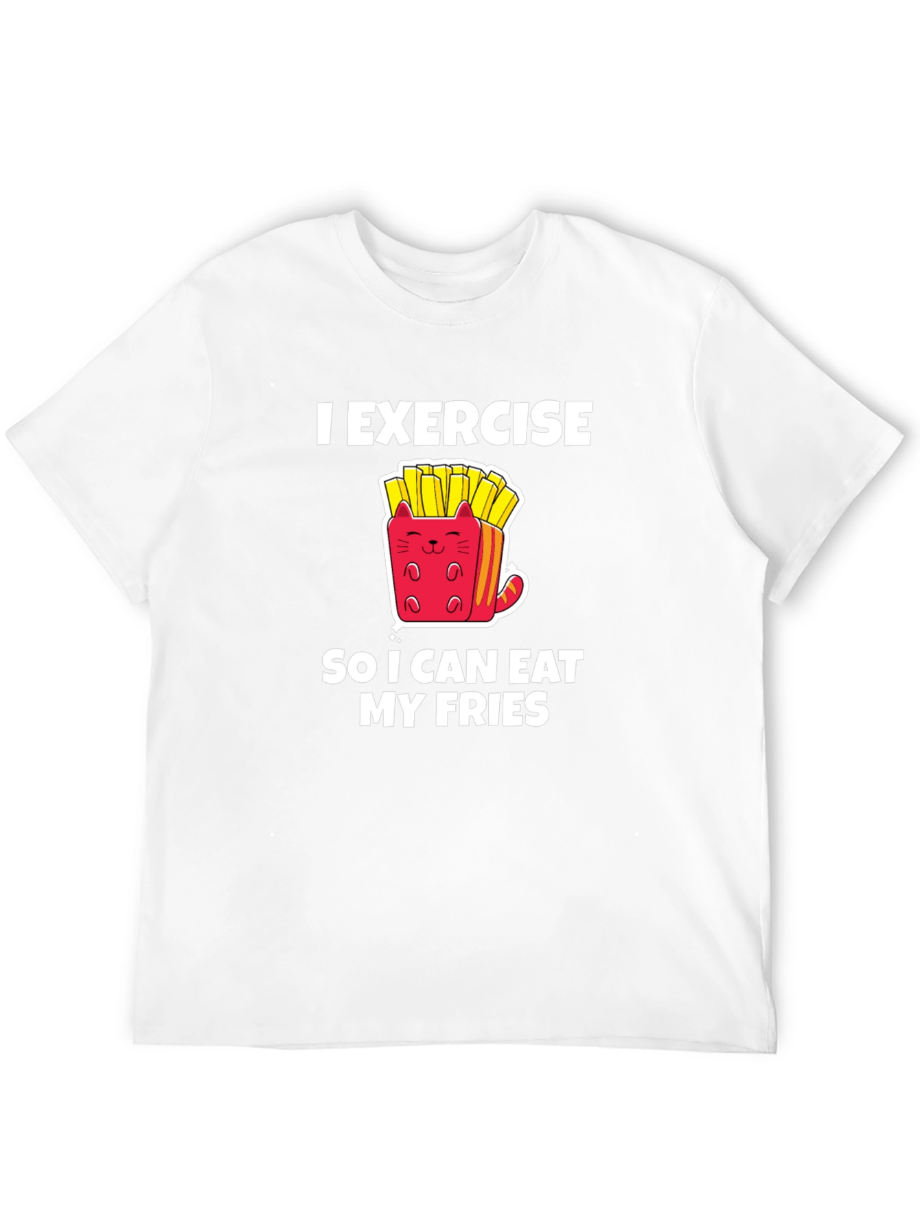 Exercise Eat Fries Black T-Shirt