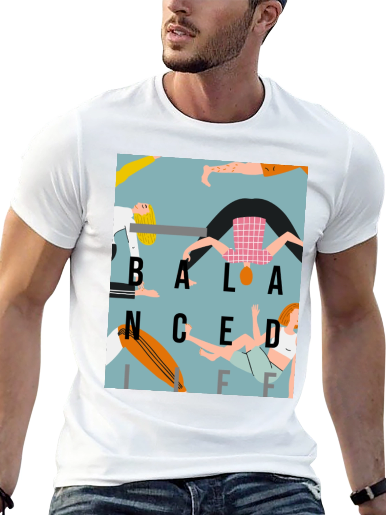 Balanced Life Graphic Print T-Shirt - Black