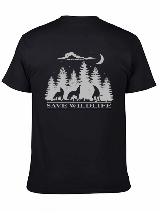 Save Wildlife Wolf Pack Black T-Shirt