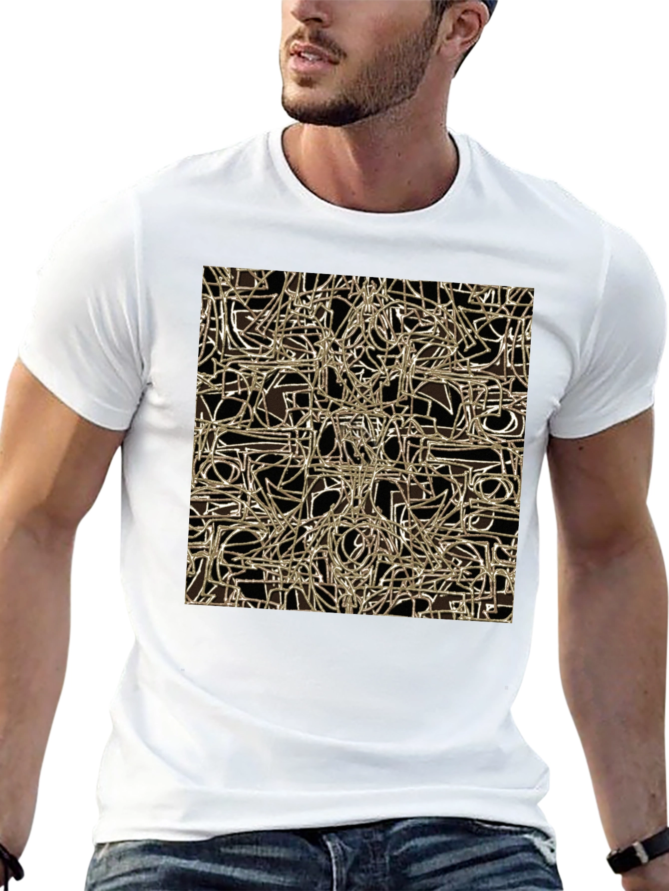 Abstract Lines Graphic Tee - Modern Art Shirt