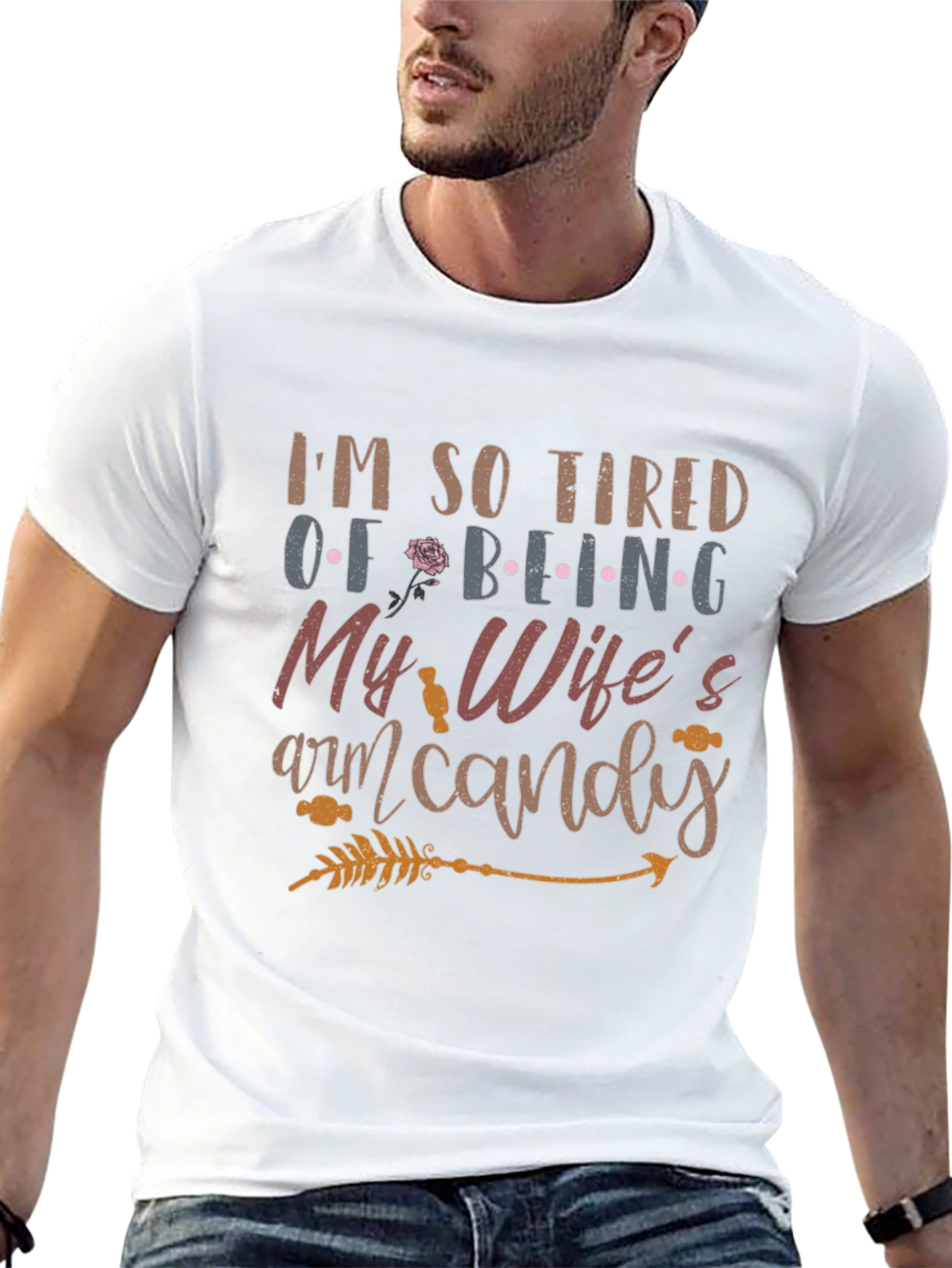 Humorous Wifes Arm Candy Graphic Tee