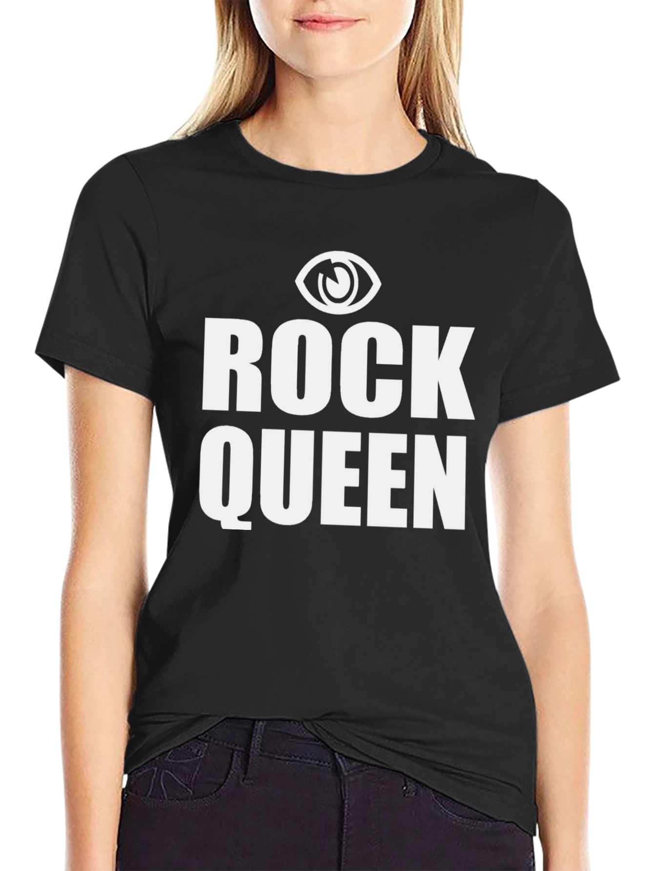 Rock Queen Graphic Tee - Black Cotton Blend