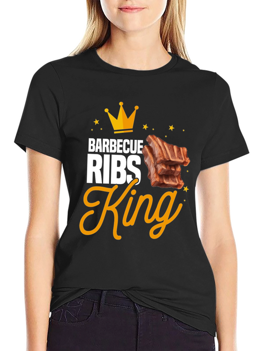 Barbecue Ribs King Graphic T-Shirt - Black