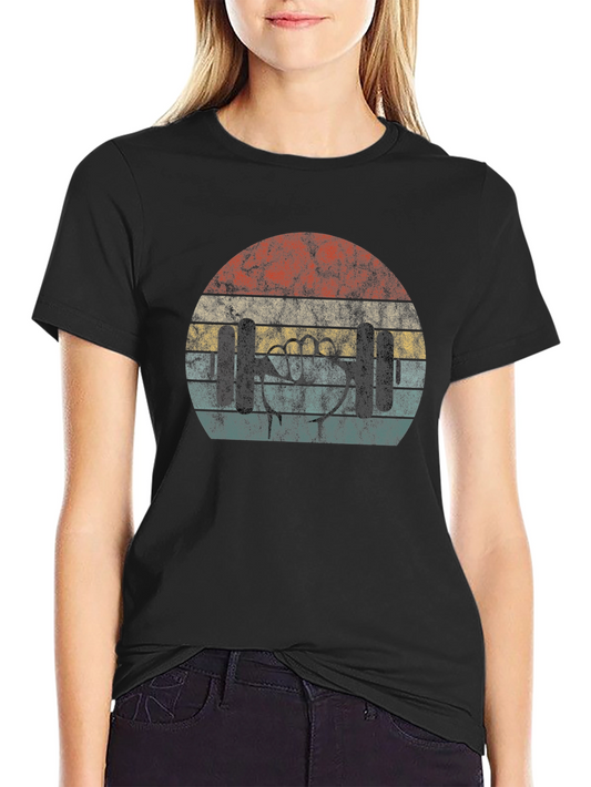 Retro Gym Shirt - Weightlifting Fist Graphic Tee
