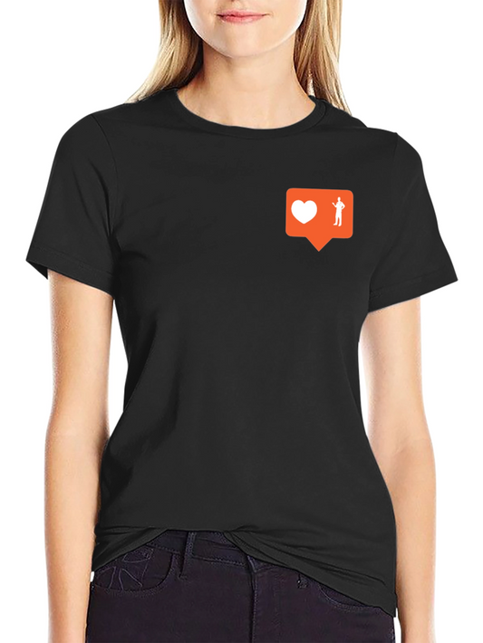 Mens Black T-Shirt with Orange Graphic