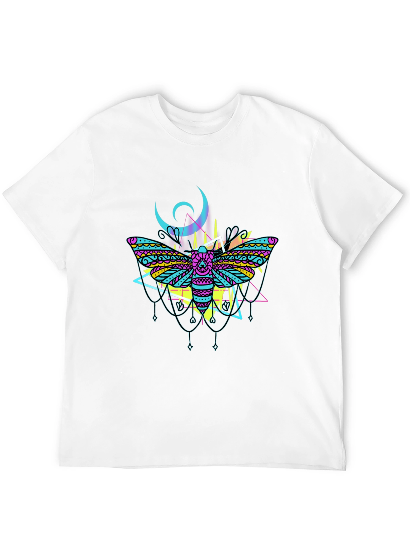 Moth Graphic Tee - Black Cotton T-Shirt