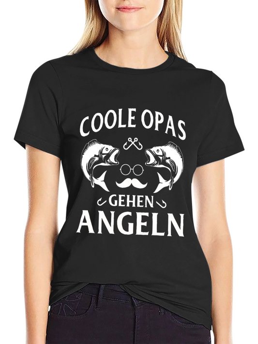 Cool Grandpas Go Fishing Black T-Shirt