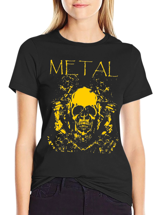 Metal Skull Graphic Tee - Black